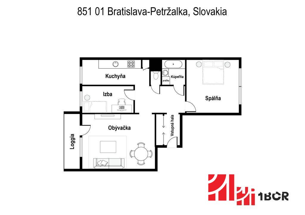 Sale Two bedroom apartment, Hálova, Bratislava - Petržalka, Slovakia