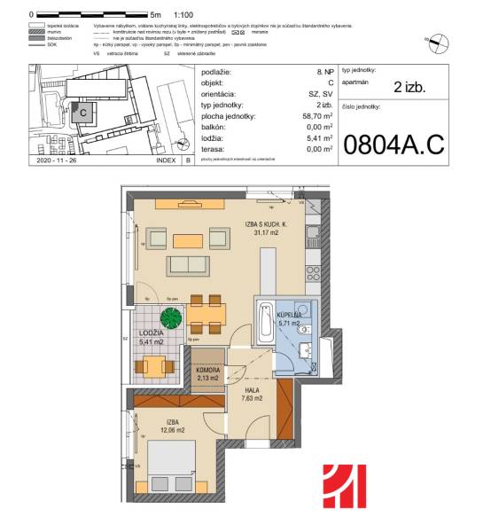 Sale One bedroom apartment, Jégého, Bratislava - Ružinov, Slovakia
