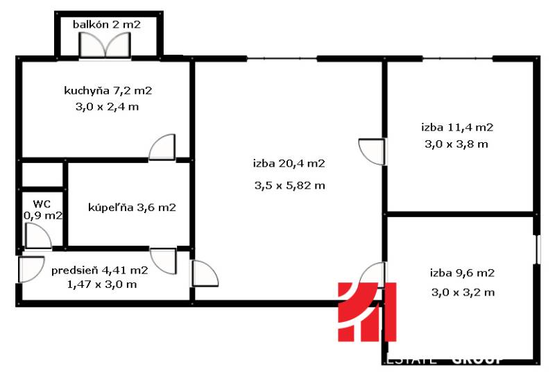 Sale Two bedroom apartment, Muškátová, Bratislava - Ružinov, Slovakia